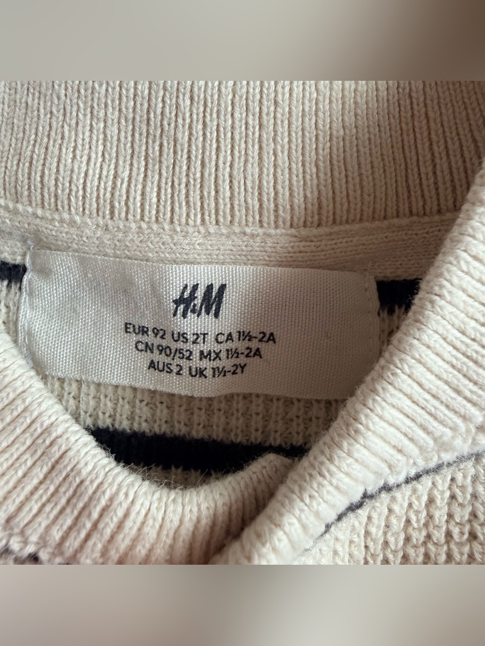 H&M Cream and Navy Striped Knit Sweater - Picture 5 of 5